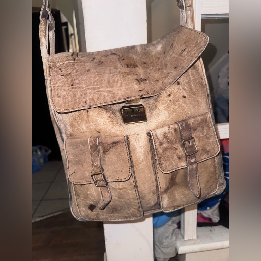 Vintage R.O.N.A. "Go Anywhere" Leather Bag 1970's Handmade Argentina